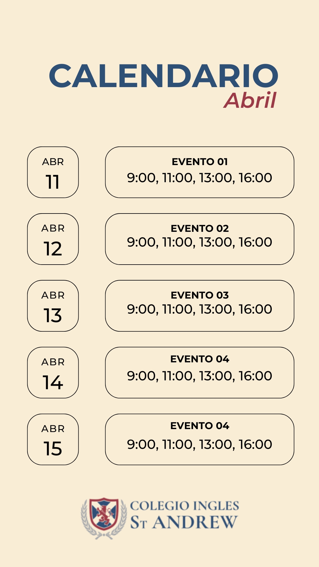 Calendario demo